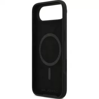 Capa de silicone KARL LAGERFELD Karl & Choupette Ring MagSafe para Apple iPhone Air - preto