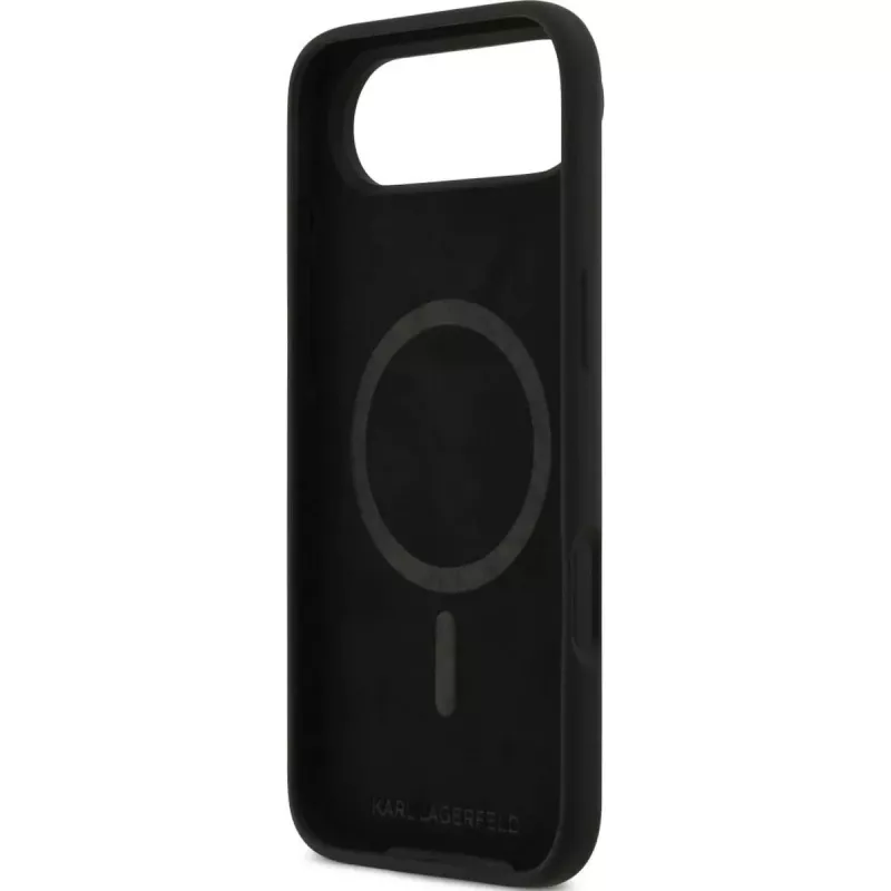 Capa de silicone KARL LAGERFELD Karl & Choupette Ring MagSafe para Apple iPhone Air - preto