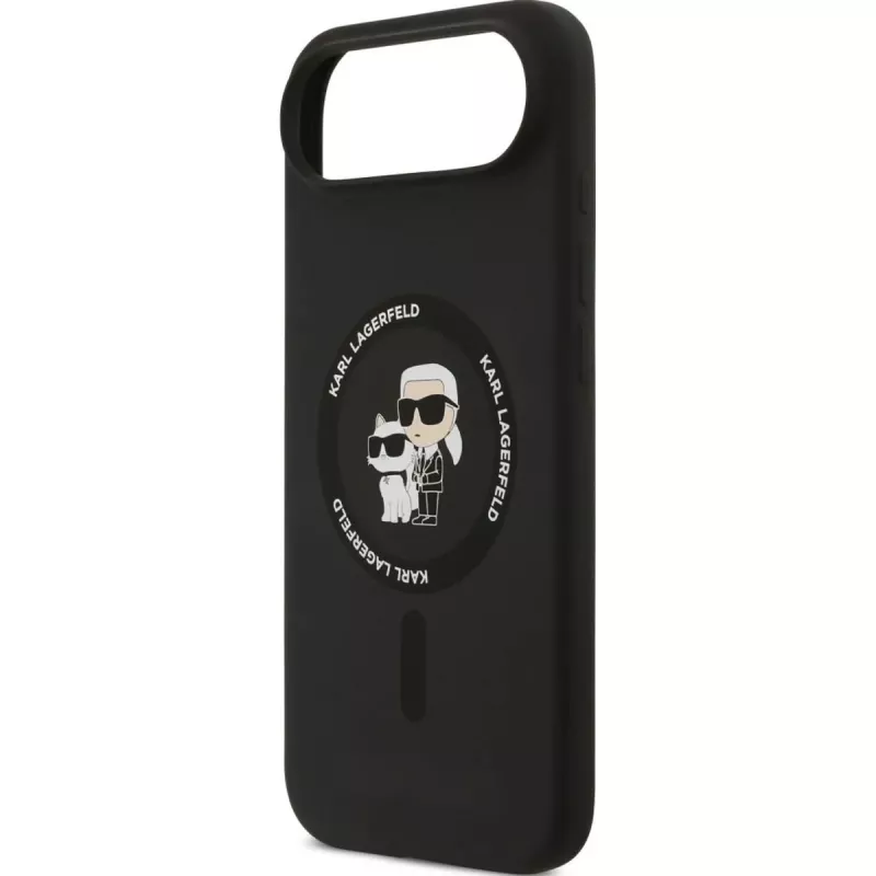 Capa de silicone KARL LAGERFELD Karl & Choupette Ring MagSafe para Apple iPhone Air - preto
