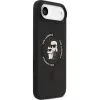 Capa de silicone KARL LAGERFELD Karl & Choupette Ring MagSafe para Apple iPhone Air - preto