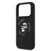 Capa de silicone KARL LAGERFELD Karl & Choupette Ring MagSafe para Apple iPhone 17 Pro preto