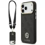 Capa MagSafe Guess 4G Strass Logo & Big Strap Metal Buttons para iPhone 17 Pro Max preto