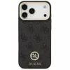 Capa MagSafe Guess 4G Strass Logo & Big Strap Metal Buttons para iPhone 17 Pro Max preto