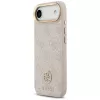 Capa MagSafe Guess 4G Strass Logo & Big Strap Metal Buttons para iPhone Air - rosa