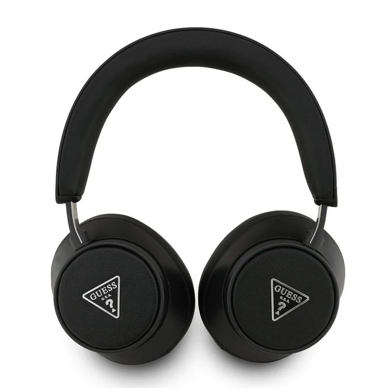 Auscultadores Bluetooth over-ear Guess ENC Saffiano Triangle Logo preto