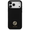 Capa MagSafe Guess Silicone Logo Strass 4G para iPhone 17 Pro Max preto