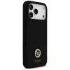 Capa MagSafe Guess Silicone Logo Strass 4G para iPhone 17 Pro Max preto