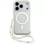 Capa MagSafe Guess IML Glitter Pearl Strap para iPhone 17 Pro, transparente