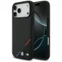 Capa MagSafe BMW M Carbon Tricolor Line para iPhone 17 Pro Max preto