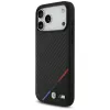 Capa MagSafe BMW M Carbon Tricolor Line para iPhone 17 Pro Max preto