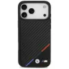 Capa MagSafe BMW M Carbon Tricolor Line para iPhone 17 Pro Max preto