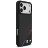 Capa MagSafe BMW M Carbon Tricolor Line para iPhone 17 Pro Max preto