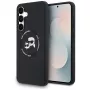 Capa de silicone Karl Lagerfeld Karl & Choupette Heads MagSafe para Samsung Galaxy S25 FE preto