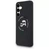 Capa de silicone Karl Lagerfeld Karl & Choupette Heads MagSafe para Samsung Galaxy S25 FE preto