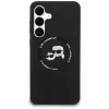 Capa de silicone Karl Lagerfeld Karl & Choupette Heads MagSafe para Samsung Galaxy S25 FE preto