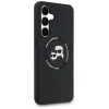 Capa de silicone Karl Lagerfeld Karl & Choupette Heads MagSafe para Samsung Galaxy S25 FE preto