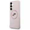 Capa de silicone KARL LAGERFELD Karl & Choupette Heads MagSafe para Samsung Galaxy S25 FE rosa