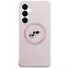 Capa de silicone KARL LAGERFELD Karl & Choupette Heads MagSafe para Samsung Galaxy S25 FE rosa