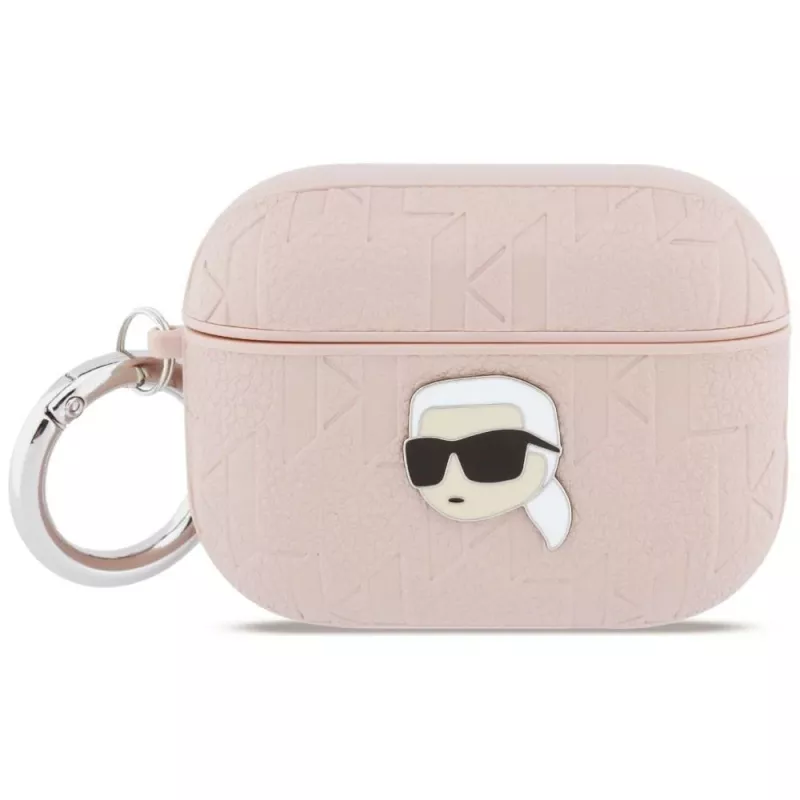 Capa KARL LAGERFELD Monogram Karl Head para AirPods Pro 3, rosa