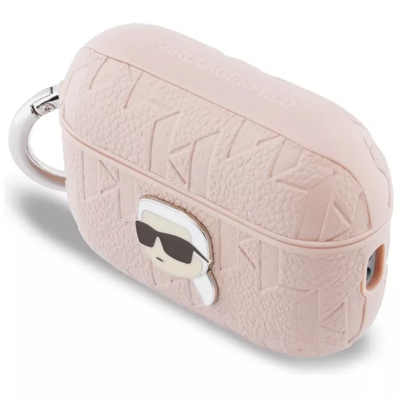 Capa KARL LAGERFELD Monogram Karl Head para AirPods Pro 3, rosa
