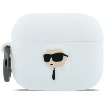 Capa KARL LAGERFELD Silicone Karl Head 3D para AirPods Pro 3, branco