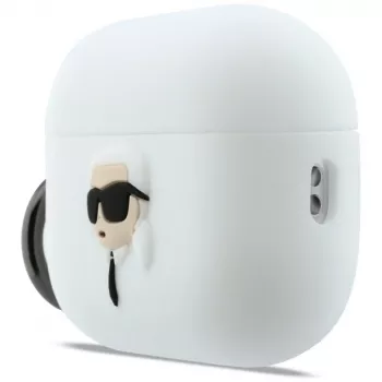 Capa KARL LAGERFELD Silicone Karl Head 3D para AirPods Pro 3, branco