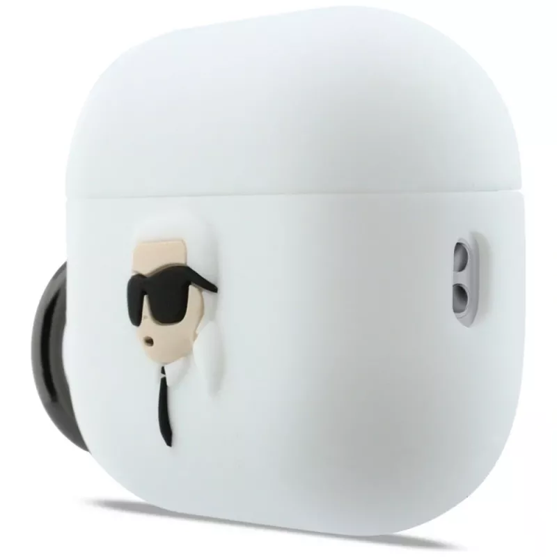 Capa KARL LAGERFELD Silicone Karl Head 3D para AirPods Pro 3, branco