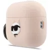 Capa de silicone Karl Lagerfeld Choupette Head 3D para AirPods Pro 3, rosa