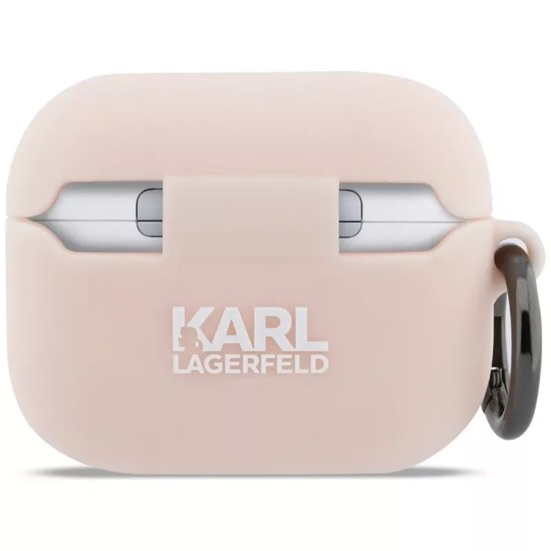Capa de silicone Karl Lagerfeld Choupette Head 3D para AirPods Pro 3, rosa