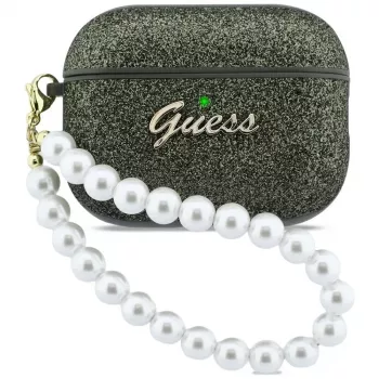 Capa Guess Glitter Pearl Strap para AirPods Pro 3, caqui
