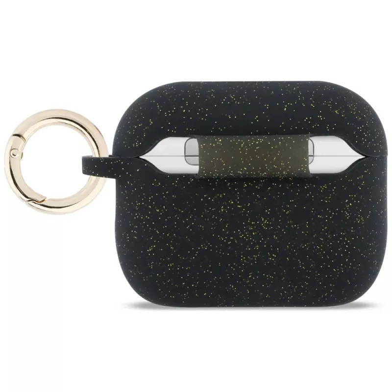 Capa de silicone Guess Glitter Ring para AirPods Pro 3, preto