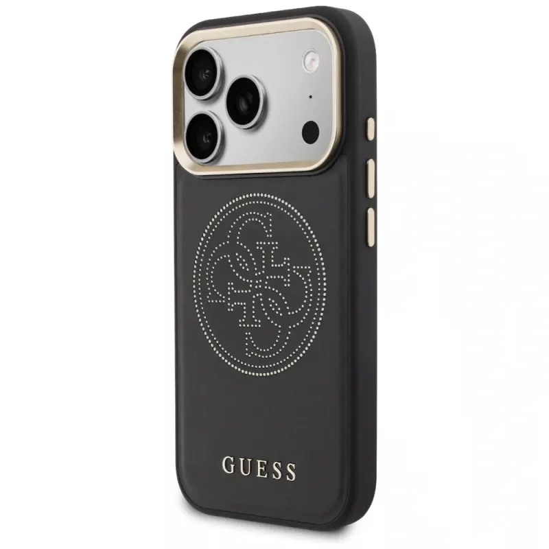 Capa Guess Perforated 4G MagSafe para iPhone 17 Pro Max, preto