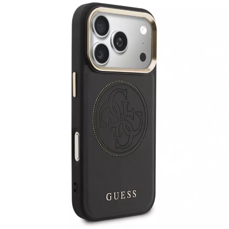 Capa Guess Perforated 4G MagSafe para iPhone 17 Pro Max, preto