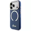 Capa Guess IML Script Metal MagSafe para iPhone 17 Pro, azul