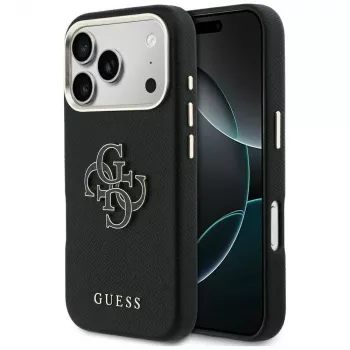 Capa traseira Guess FW Resin Logo para Apple iPhone 17 Pro, preto