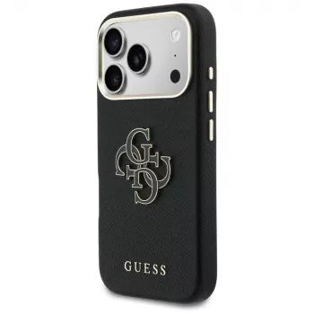 Capa traseira Guess FW Resin Logo para Apple iPhone 17 Pro, preto