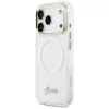 Capa Guess IML Gradient Script Metal MagSafe para Apple iPhone 17 Pro, branco