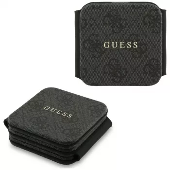 Carregador sem fios Guess 4G - estação de carregamento por indução MagSafe 3 em 1 para iPhone, AirPods e Apple Watch 15W (preto)
