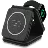 Carregador sem fios Guess 4G - estação de carregamento por indução MagSafe 3 em 1 para iPhone, AirPods e Apple Watch 15W (preto)