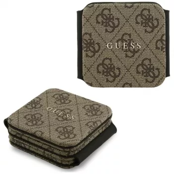 Carregador sem fios Guess 4G - estação de carregamento MagSafe 3 em 1 para iPhone, AirPods e Apple Watch 15W (castanho)