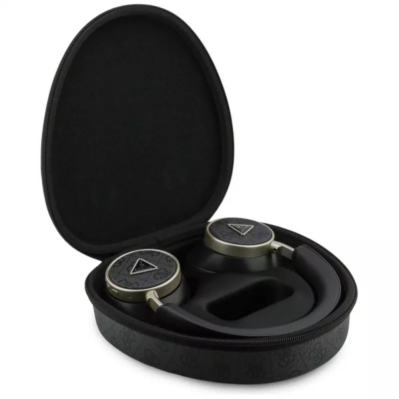 Auscultadores Guess 4G Triangle Logo Bluetooth 5.4 over-ear com ENC, preto