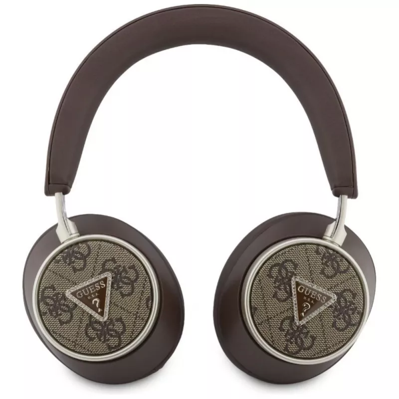Auscultadores Guess 4G Triangle Logo Bluetooth 5.4 on-ear com ENC - castanho