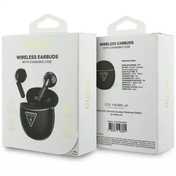 Auscultadores TWS Bluetooth Guess Gold Line Triangle com estojo de carregamento (preto)