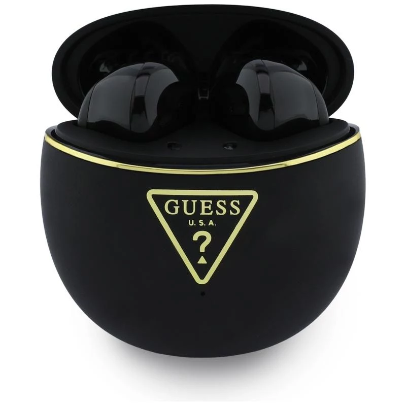 Auscultadores TWS Bluetooth Guess Gold Line Triangle com estojo de carregamento (preto)