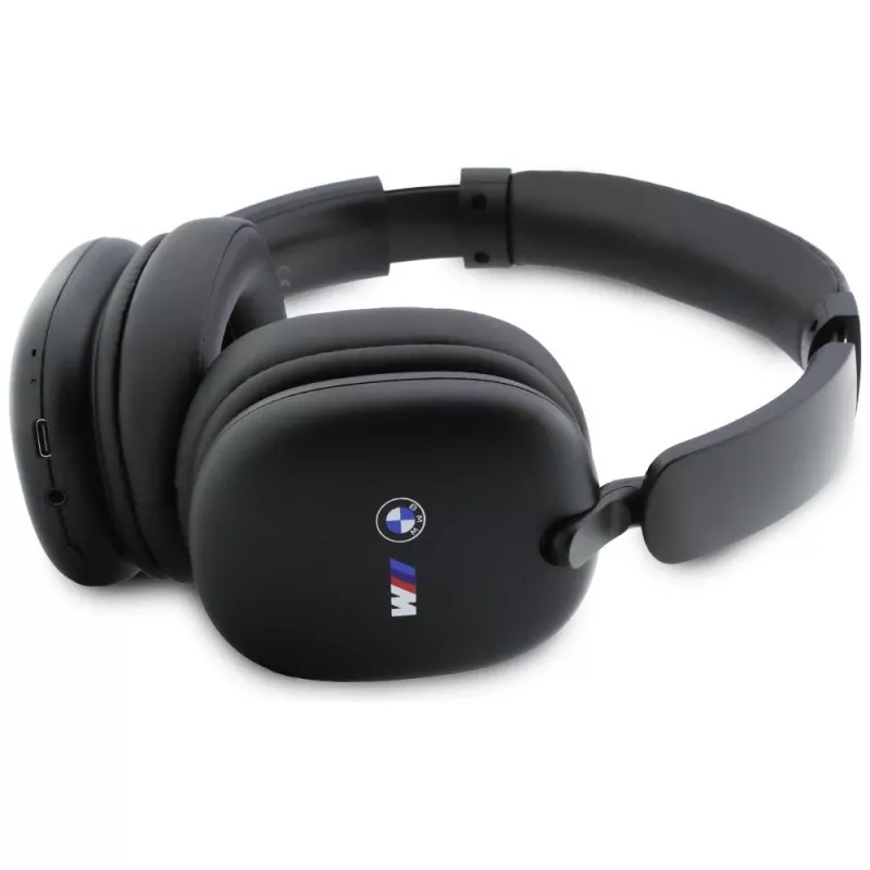 Auscultadores BMW over-ear Bluetooth com logótipos impressos, preto