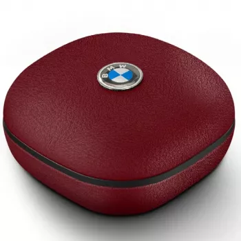 Auscultadores TWS Bluetooth BMW Leather Metal Logo ENC vermelho