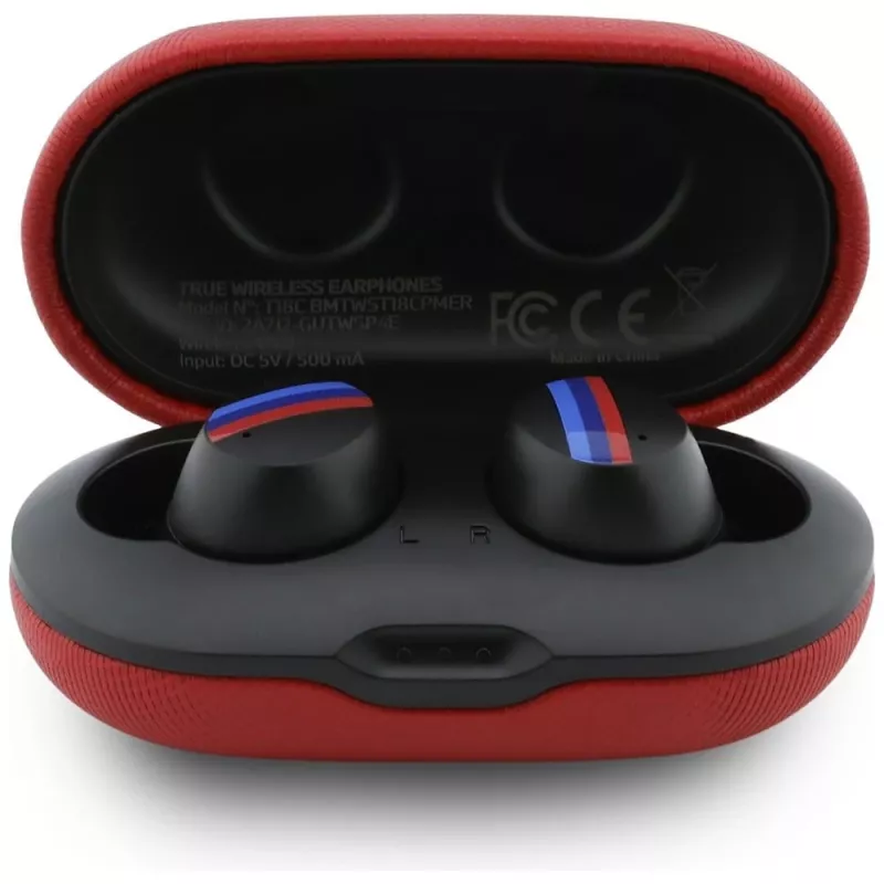 Auscultadores TWS Bluetooth BMW M Metal Logo com ENC, vermelho