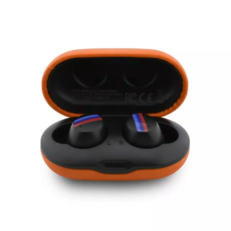 Auscultadores TWS Bluetooth 5.3 BMW M Metal Logo com ENC - laranja