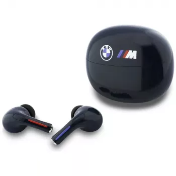 Auscultadores TWS Bluetooth BMW azul-marinho com logótipo impresso