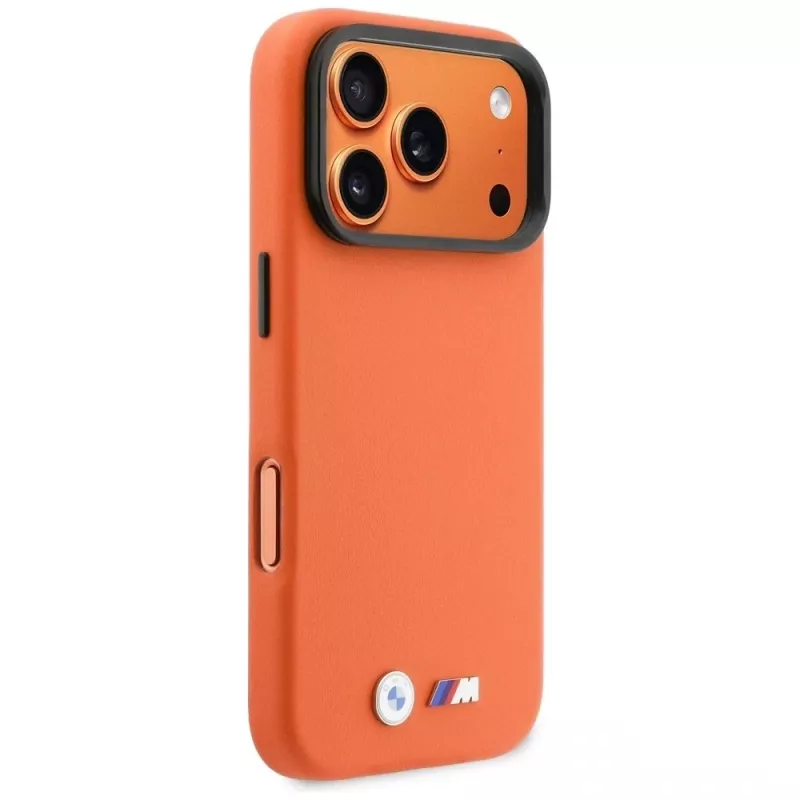 Capa MagSafe BMW M Metal Logo para iPhone 17 Pro laranja